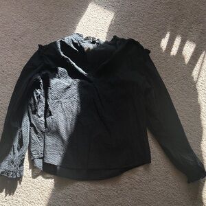 J. Crew Textured Black Top